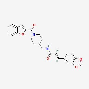 (E)-3-(benzo[d][1,3]dioxol-5-yl)-N-((1-(benzofuran-2-carbonyl)piperidin-4-yl)methyl)acrylamide