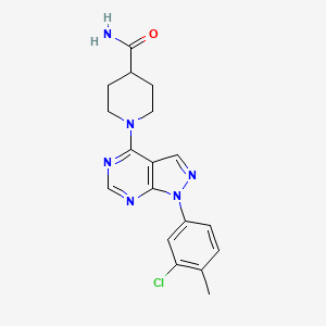 molecular formula C18H19ClN6O B2561829 1-[1-(3-chloro-4-methylphenyl)-1H-pyrazolo[3,4-d]pyrimidin-4-yl]piperidine-4-carboxamide CAS No. 890896-08-9