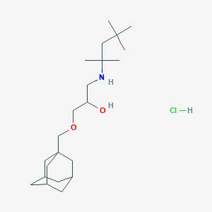molecular formula C22H42ClNO2 B2561833 1-((3r,5r,7r)-Adamantan-1-ylmethoxy)-3-((2,4,4-trimethylpentan-2-yl)amino)propan-2-ol hydrochloride CAS No. 1189425-67-9