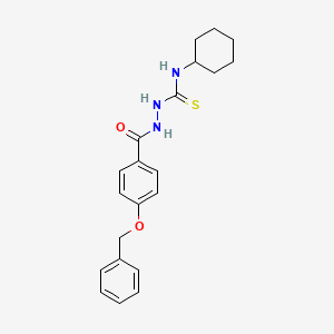 molecular formula C21H25N3O2S B2561837 4-(benzyloxy)-N-[(cyclohexylcarbamothioyl)amino]benzamide CAS No. 1023174-55-1