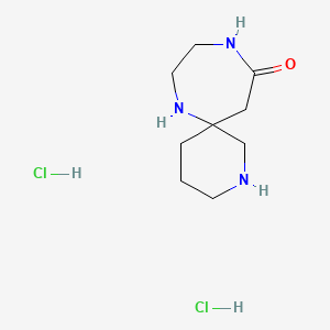 molecular formula C9H19Cl2N3O B2561839 2,7,10-Triazaspiro[5.6]dodecan-11-one dihydrochloride CAS No. 2251054-55-2