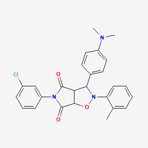 molecular formula C26H24ClN3O3 B2561842 5-(3-chlorophenyl)-3-(4-(dimethylamino)phenyl)-2-(o-tolyl)dihydro-2H-pyrrolo[3,4-d]isoxazole-4,6(5H,6aH)-dione CAS No. 612046-50-1