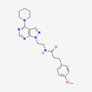 3-(4-methoxyphenyl)-N-(2-(4-(piperidin-1-yl)-1H-pyrazolo[3,4-d]pyrimidin-1-yl)ethyl)propanamide
