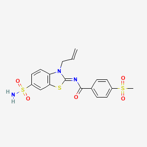 molecular formula C18H17N3O5S3 B2561855 (Z)-N-(3-烯丙基-6-磺酰胺基苯并[d]噻唑-2(3H)-亚基)-4-(甲磺酰基)苯甲酰胺 CAS No. 887203-58-9