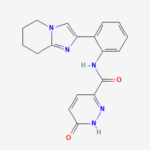 molecular formula C18H17N5O2 B2561856 6-oxo-N-(2-(5,6,7,8-tetrahydroimidazo[1,2-a]pyridin-2-yl)phenyl)-1,6-dihydropyridazine-3-carboxamide CAS No. 2034610-91-6