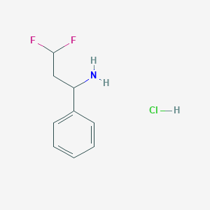 molecular formula C9H12ClF2N B2561862 3,3-Difluoro-1-phenylpropan-1-amine hydrochloride CAS No. 1909305-68-5