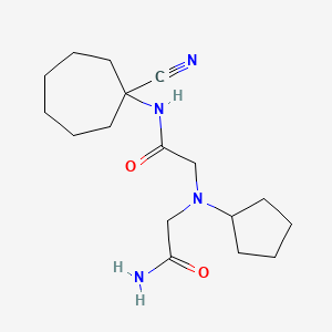 molecular formula C17H28N4O2 B2561866 2-({[(1-Cyanocycloheptyl)carbamoyl]methyl}(cyclopentyl)amino)acetamide CAS No. 1355856-03-9