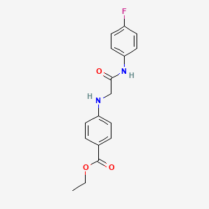 molecular formula C17H17FN2O3 B2561878 Ethyl 4-[[2-(4-fluoroanilino)-2-oxoethyl]amino]benzoate CAS No. 457927-80-9
