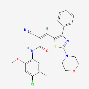 (Z)-N-(4-Chloro-2-methoxy-5-methylphenyl)-2-cyano-3-(2-morpholin-4-yl-4-phenyl-1,3-thiazol-5-yl)prop-2-enamide