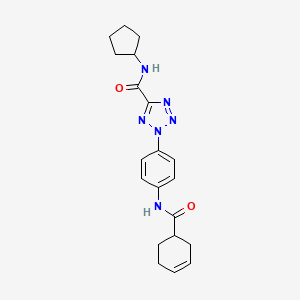 molecular formula C20H24N6O2 B2561884 2-(4-(环己-3-烯甲酰胺)苯基)-N-环戊基-2H-四唑-5-甲酰胺 CAS No. 1396798-61-0