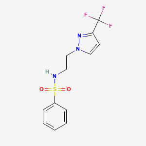 N-(2-(3-(trifluoromethyl)-1H-pyrazol-1-yl)ethyl)benzenesulfonamide