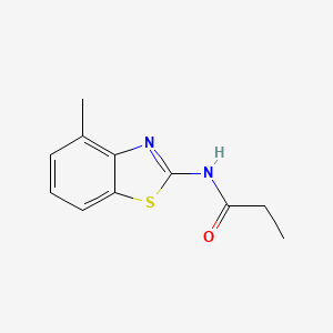 molecular formula C11H12N2OS B2561896 N-(4-methyl-1,3-benzothiazol-2-yl)propanamide CAS No. 313251-71-7