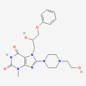 7-(2-hydroxy-3-phenoxypropyl)-8-(4-(2-hydroxyethyl)piperazin-1-yl)-3-methyl-1H-purine-2,6(3H,7H)-dione