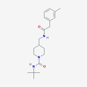 molecular formula C20H31N3O2 B2561904 N-(tert-butyl)-4-((2-(m-tolyl)acetamido)methyl)piperidine-1-carboxamide CAS No. 1235327-63-5