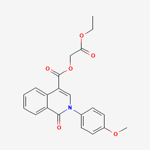 molecular formula C21H19NO6 B2561912 2-乙氧基-2-氧代乙基 2-(4-甲氧基苯基)-1-氧代-1,2-二氢异喹啉-4-羧酸酯 CAS No. 1031961-02-0