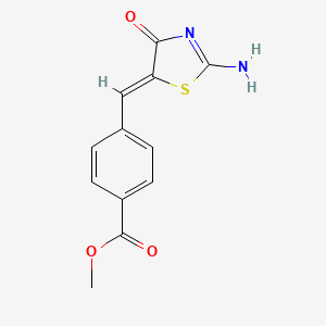 molecular formula C12H10N2O3S B2561913 methyl 4-[(Z)-(2-amino-4-oxo-1,3-thiazol-5(4H)-ylidene)methyl]benzoate CAS No. 313226-11-8