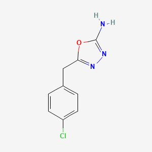 molecular formula C9H8ClN3O B2561925 5-[(4-Chlorophenyl)methyl]-1,3,4-oxadiazol-2-amine CAS No. 500867-12-9
