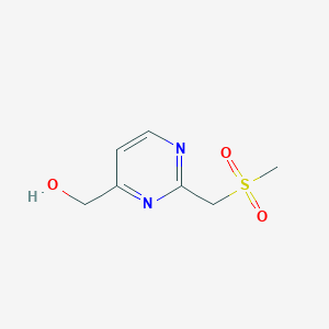 molecular formula C7H10N2O3S B2561926 [2-(Methylsulfonylmethyl)pyrimidin-4-yl]methanol CAS No. 1342291-60-4