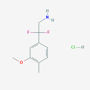 molecular formula C10H14ClF2NO B2561929 2,2-二氟-2-(3-甲氧基-4-甲苯基)乙胺;盐酸盐 CAS No. 2377035-54-4