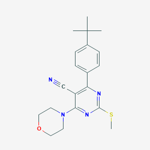 molecular formula C20H24N4OS B256193 4-(4-(Tert-butyl)phenyl)-2-(methylthio)-6-morpholinopyrimidine-5-carbonitrile 