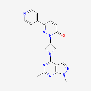 molecular formula C19H18N8O B2561930 2-[1-(1,6-Dimethylpyrazolo[3,4-d]pyrimidin-4-yl)azetidin-3-yl]-6-pyridin-4-ylpyridazin-3-one CAS No. 2380184-43-8