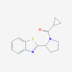 molecular formula C15H16N2OS B256194 2-(1-Cyclopropanecarbonylpyrrolidin-2-yl)-1,3-benzothiazole 