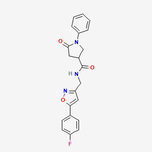 N-((5-(4-fluorophenyl)isoxazol-3-yl)methyl)-5-oxo-1-phenylpyrrolidine-3-carboxamide