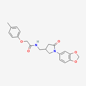 N-((1-(benzo[d][1,3]dioxol-5-yl)-5-oxopyrrolidin-3-yl)methyl)-2-(p-tolyloxy)acetamide