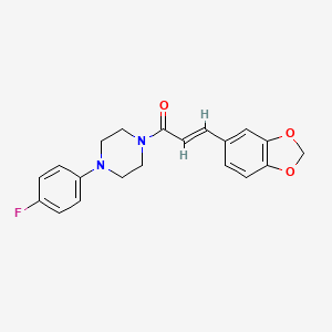 molecular formula C20H19FN2O3 B2561947 1-(3-(1,3-Benzodioxol-5-YL)acryloyl)-4-(4-fluorophenyl)piperazine CAS No. 328270-97-9