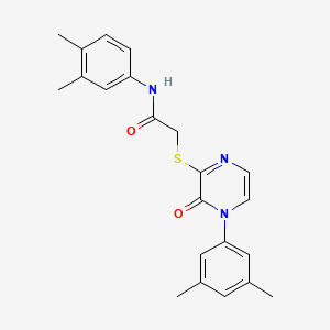 N-(3,4-dimethylphenyl)-2-[4-(3,5-dimethylphenyl)-3-oxopyrazin-2-yl]sulfanylacetamide
