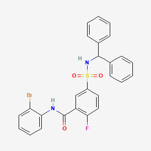 5-(N-benzhydrylsulfamoyl)-N-(2-bromophenyl)-2-fluorobenzamide