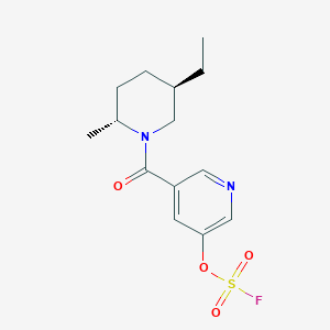 molecular formula C14H19FN2O4S B2561955 3-[(2R,5R)-5-Ethyl-2-methylpiperidine-1-carbonyl]-5-fluorosulfonyloxypyridine CAS No. 2418595-95-4