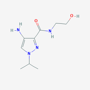 molecular formula C9H16N4O2 B2561956 4-Amino-N-(2-hydroxyethyl)-1-isopropyl-1H-pyrazole-3-carboxamide CAS No. 2101197-47-9