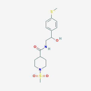 molecular formula C16H24N2O4S2 B2561962 N-(2-hydroxy-2-(4-(methylthio)phenyl)ethyl)-1-(methylsulfonyl)piperidine-4-carboxamide CAS No. 1448053-36-8