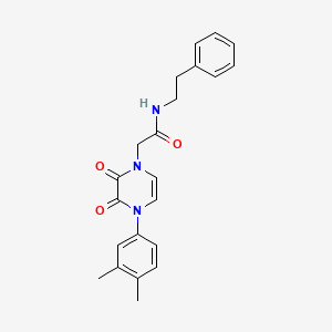 molecular formula C22H23N3O3 B2561964 2-(4-(3,4-dimethylphenyl)-2,3-dioxo-3,4-dihydropyrazin-1(2H)-yl)-N-phenethylacetamide CAS No. 904524-85-2