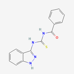 molecular formula C15H12N4OS B2561966 N-(1H-吲唑-3-基氨基甲酰硫代)苯甲酰胺 CAS No. 691406-10-7