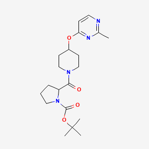 molecular formula C20H30N4O4 B2561983 Tert-butyl 2-(4-((2-methylpyrimidin-4-yl)oxy)piperidine-1-carbonyl)pyrrolidine-1-carboxylate CAS No. 2097865-88-6