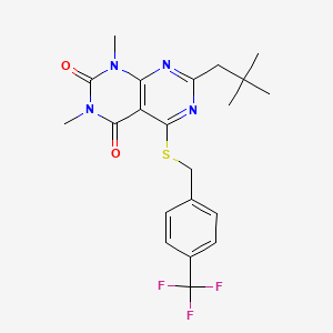 1,3-dimethyl-7-neopentyl-5-((4-(trifluoromethyl)benzyl)thio)pyrimido[4,5-d]pyrimidine-2,4(1H,3H)-dione