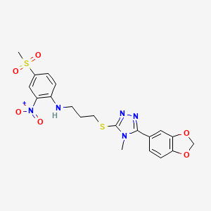 N-(3-{[5-(1,3-benzodioxol-5-yl)-4-methyl-4H-1,2,4-triazol-3-yl]sulfanyl}propyl)-4-(methylsulfonyl)-2-nitroaniline