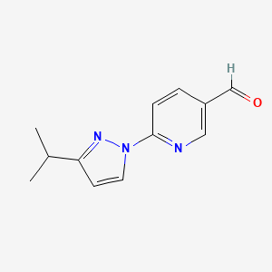 molecular formula C12H13N3O B2561996 6-(3-Propan-2-ylpyrazol-1-yl)pyridine-3-carbaldehyde CAS No. 1500952-18-0
