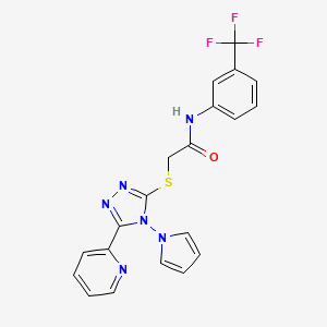 2-{[5-(pyridin-2-yl)-4-(1H-pyrrol-1-yl)-4H-1,2,4-triazol-3-yl]sulfanyl}-N-[3-(trifluoromethyl)phenyl]acetamide