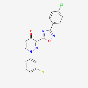 3-[3-(4-Chlorophenyl)-1,2,4-oxadiazol-5-yl]-1-(3-methylsulfanylphenyl)pyridazin-4-one