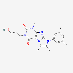 molecular formula C21H25N5O3 B2562011 8-(3,5-二甲苯基)-3-(3-羟丙基)-1,6,7-三甲基-1H-咪唑并[2,1-f]嘌呤-2,4(3H,8H)-二酮 CAS No. 900267-57-4
