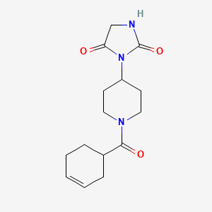 molecular formula C15H21N3O3 B2562012 3-(1-(Cyclohex-3-enecarbonyl)piperidin-4-yl)imidazolidine-2,4-dione CAS No. 2309554-99-0