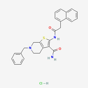 6-Benzyl-2-(2-(naphthalen-1-yl)acetamido)-4,5,6,7-tetrahydrothieno[2,3-c]pyridine-3-carboxamide hydrochloride