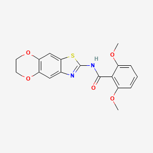 molecular formula C18H16N2O5S B2562022 N-(6,7-二氢-[1,4]二氧杂环[2,3-f][1,3]苯并噻唑-2-基)-2,6-二甲氧基苯甲酰胺 CAS No. 892852-02-7