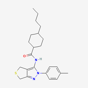 4-butyl-N-[2-(4-methylphenyl)-4,6-dihydrothieno[3,4-c]pyrazol-3-yl]cyclohexane-1-carboxamide