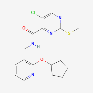 molecular formula C17H19ClN4O2S B2562029 5-chloro-N-{[2-(cyclopentyloxy)pyridin-3-yl]methyl}-2-(methylsulfanyl)pyrimidine-4-carboxamide CAS No. 1223378-43-5