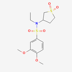 molecular formula C14H21NO6S2 B2562038 N-(1,1-dioxidotetrahydrothiophen-3-yl)-N-ethyl-3,4-dimethoxybenzenesulfonamide CAS No. 874788-06-4