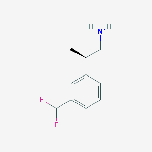molecular formula C10H13F2N B2562043 (2R)-2-[3-(Difluoromethyl)phenyl]propan-1-amine CAS No. 2248209-98-3